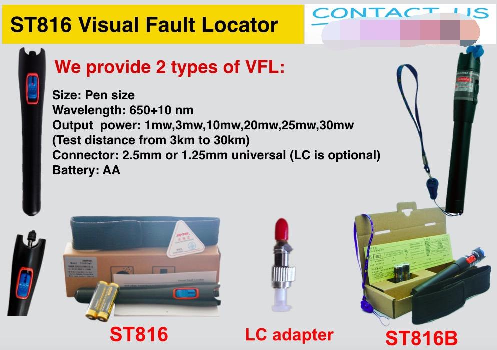 Terapkan Di SM & MM 2.5mm / 1.25mm Universal Adapter Visual Fault Locator / VFL